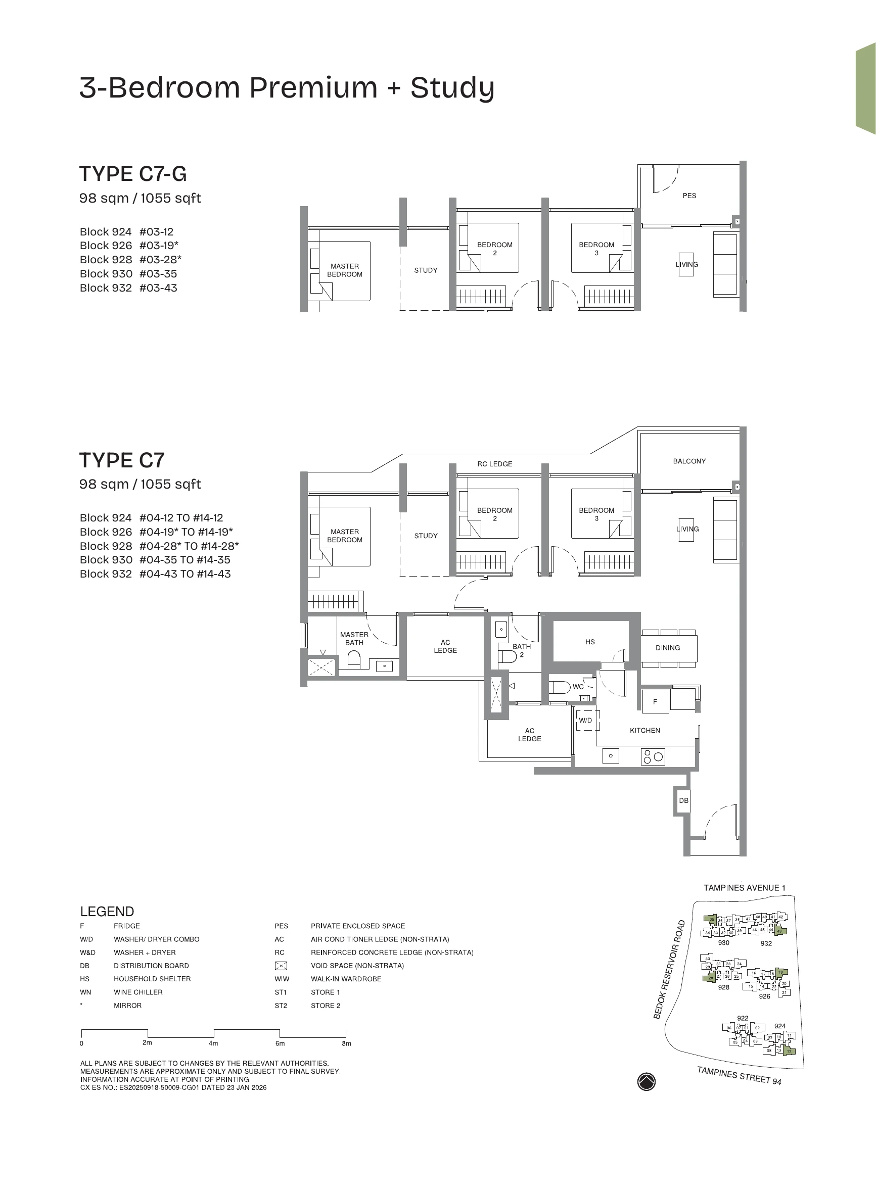 Pinery Residences Floor Plan 3-Bedroom Premium Singapore