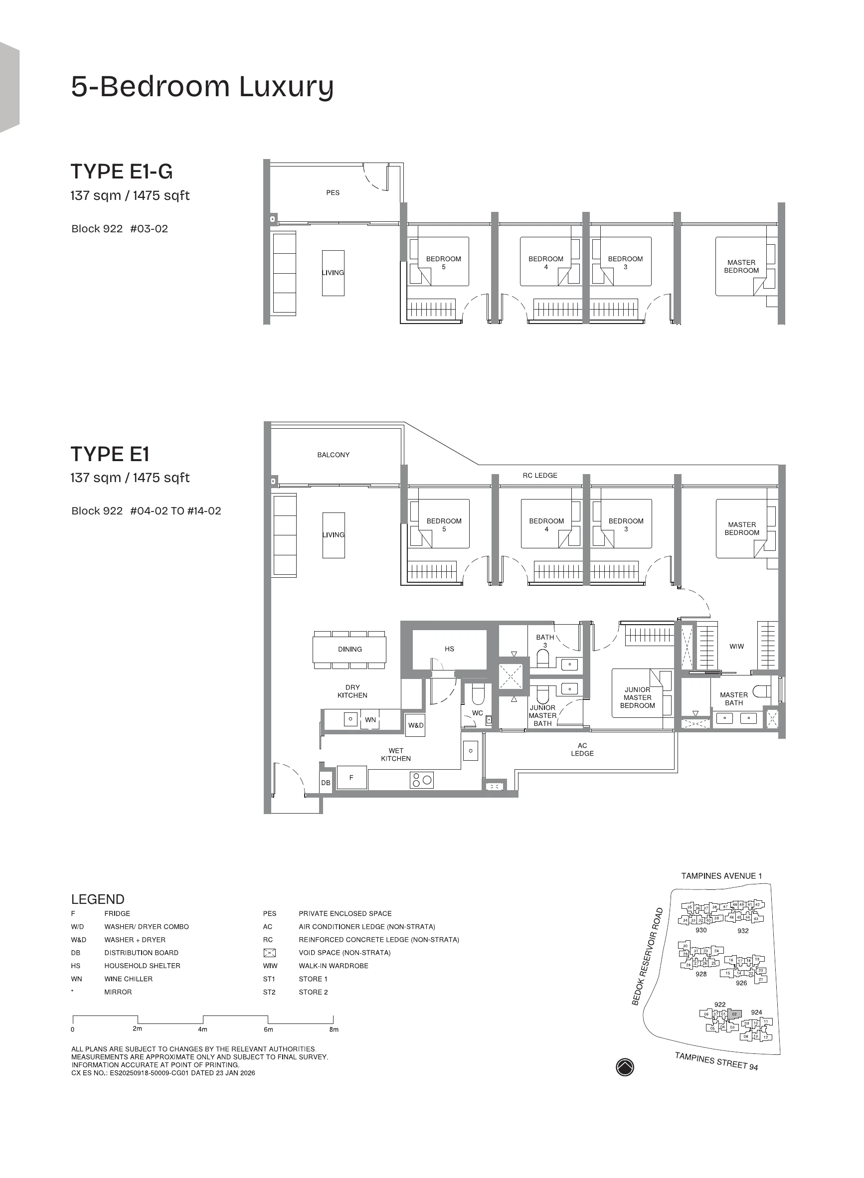 Pinery Residences Floor Plan 5-Bedroom Luxury Singapore